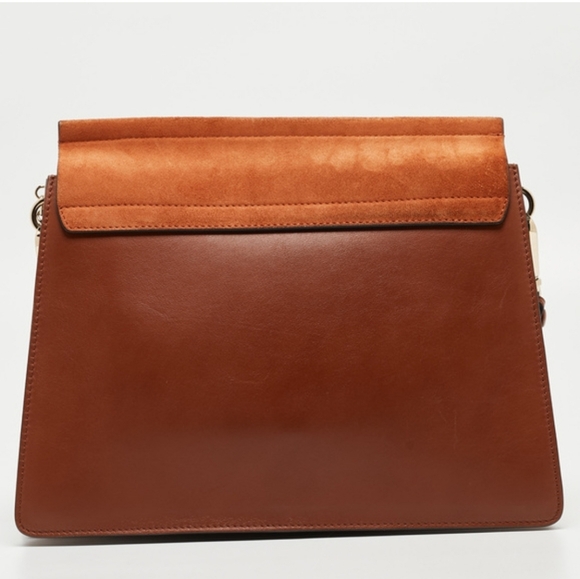 CHLOE Brown Leather and Suede Medium Faye Shoulder Bag Designer - Picture 3 of 9